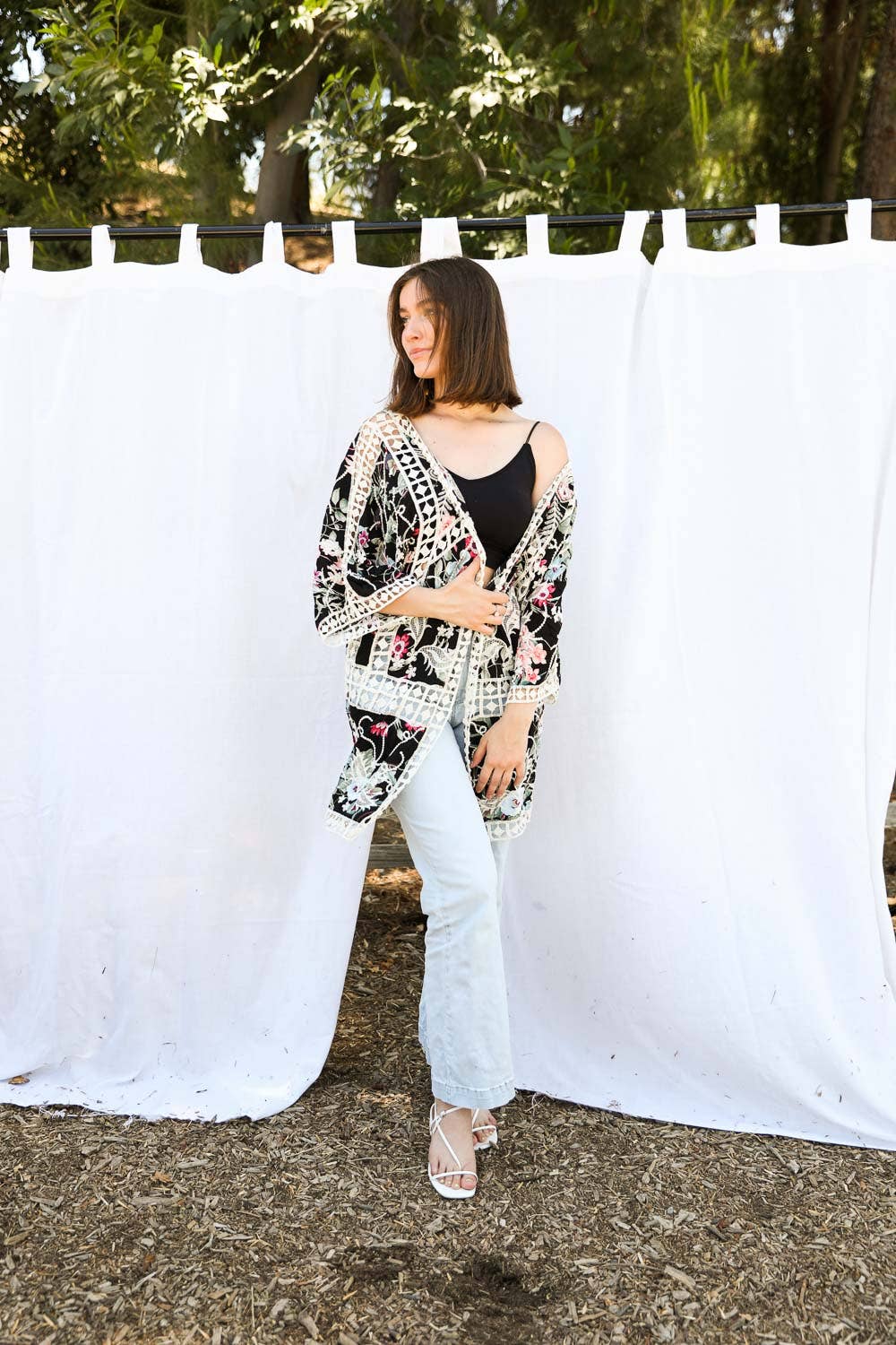 Mystic Black Bird Gypsy Kimono