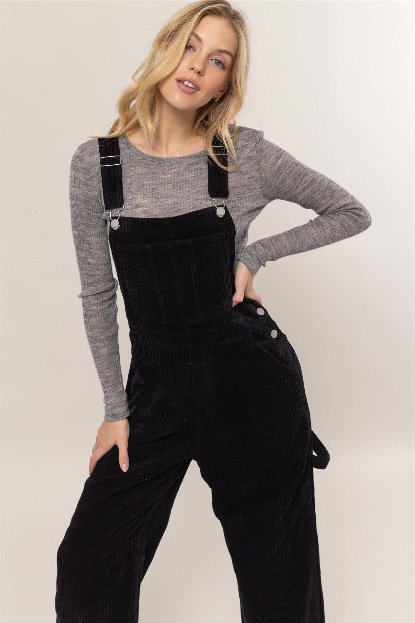 Black Corduroy Gypsy Overalls