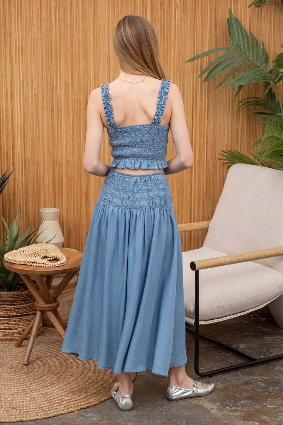 Blue Pearl Midi Skirt