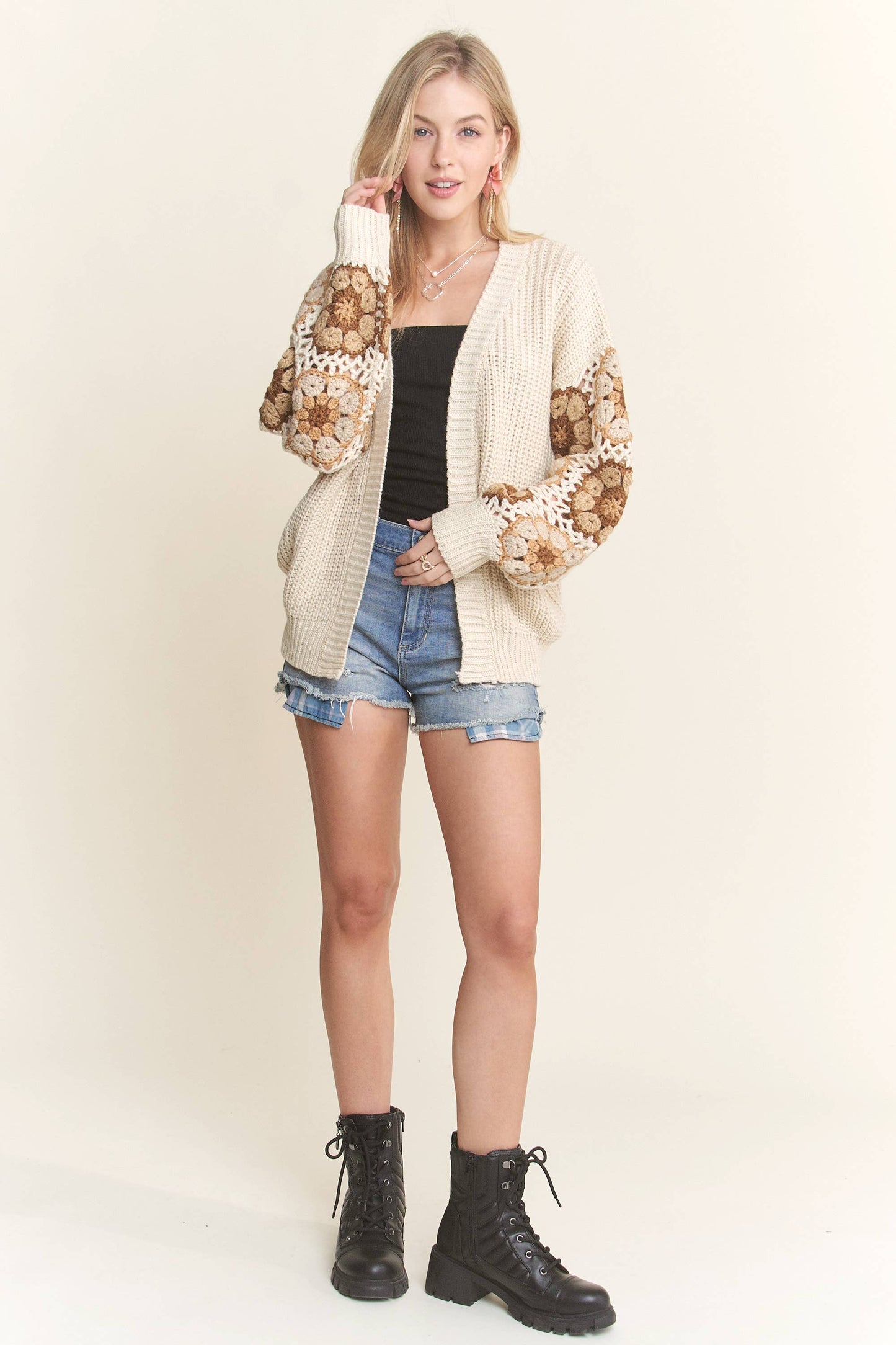 Floral Crochet Gypsy Cardigan