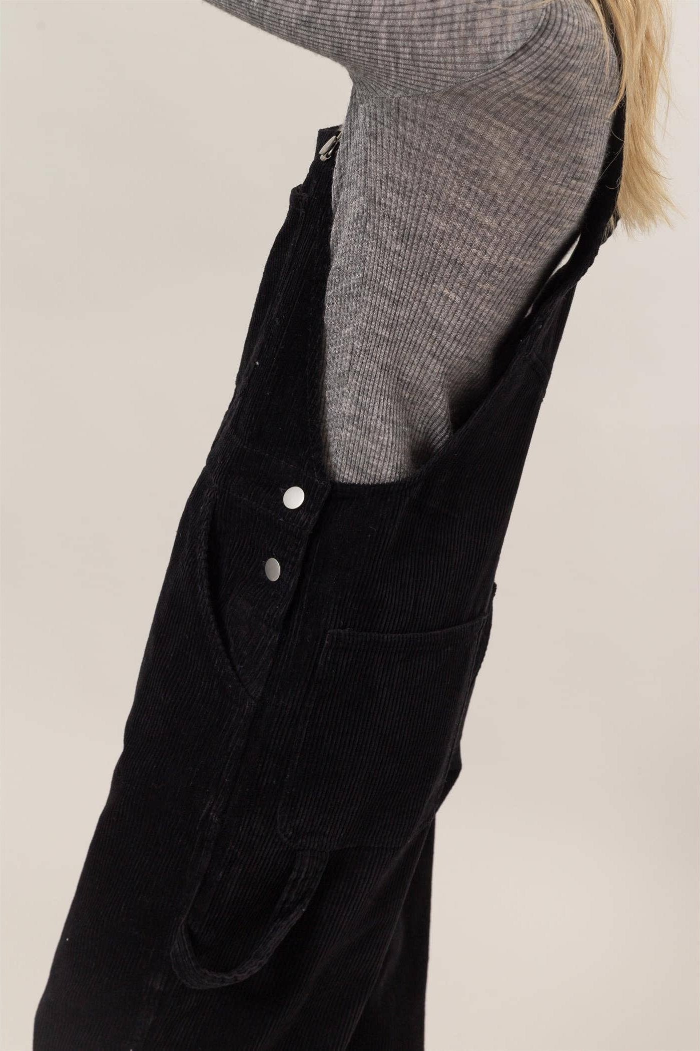 Black Corduroy Gypsy Overalls