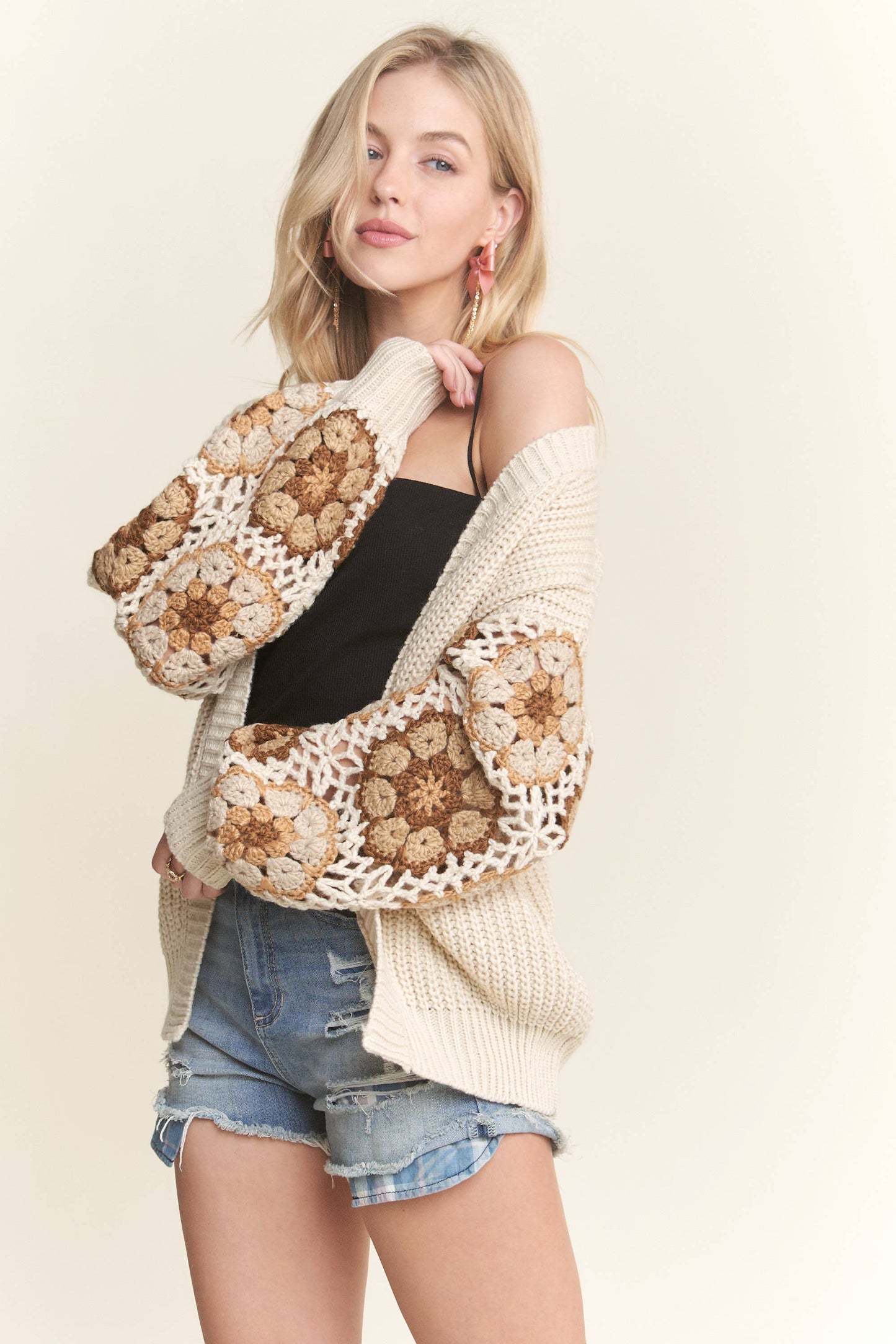 Floral Crochet Gypsy Cardigan