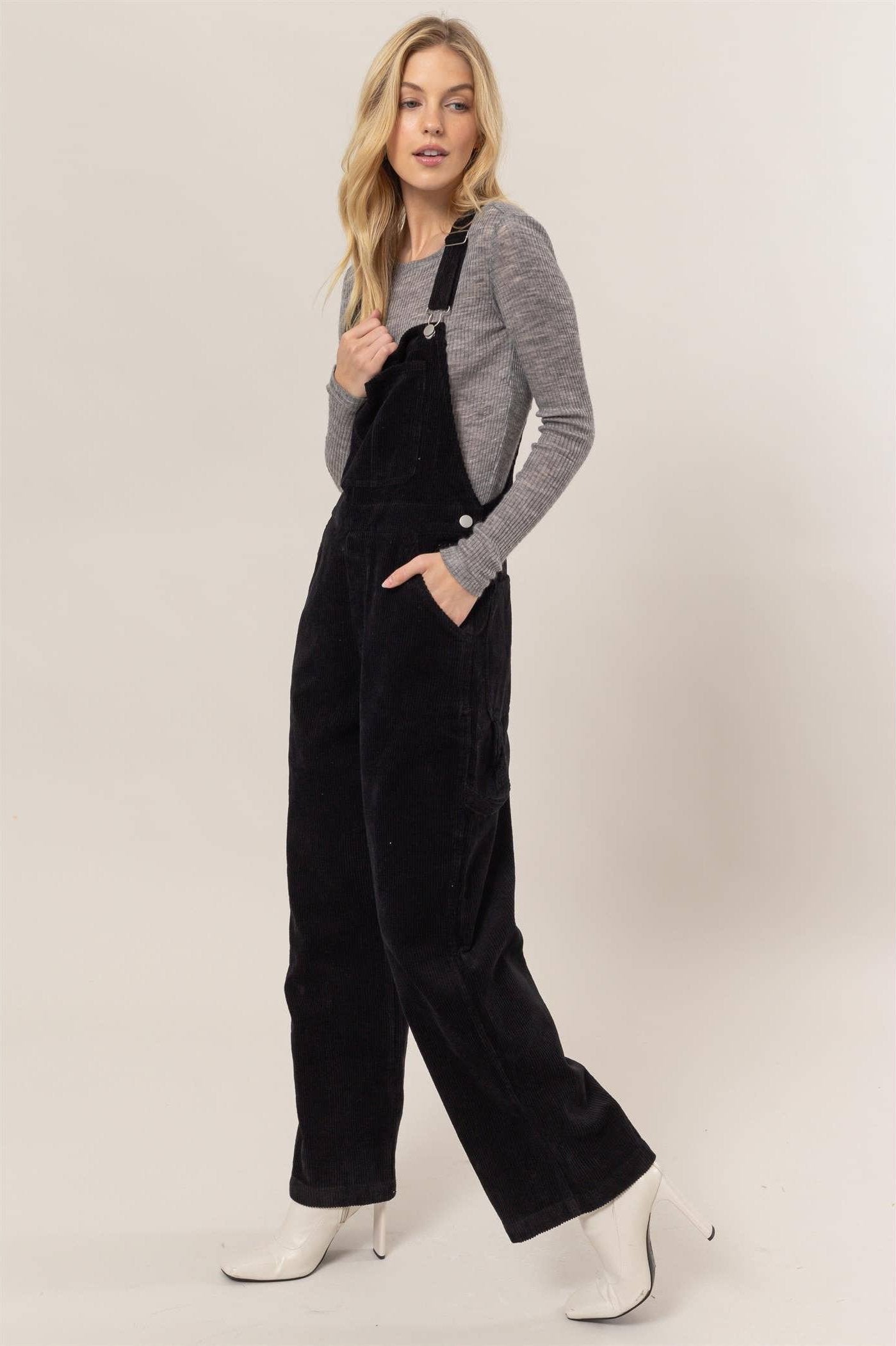 Black Corduroy Gypsy Overalls