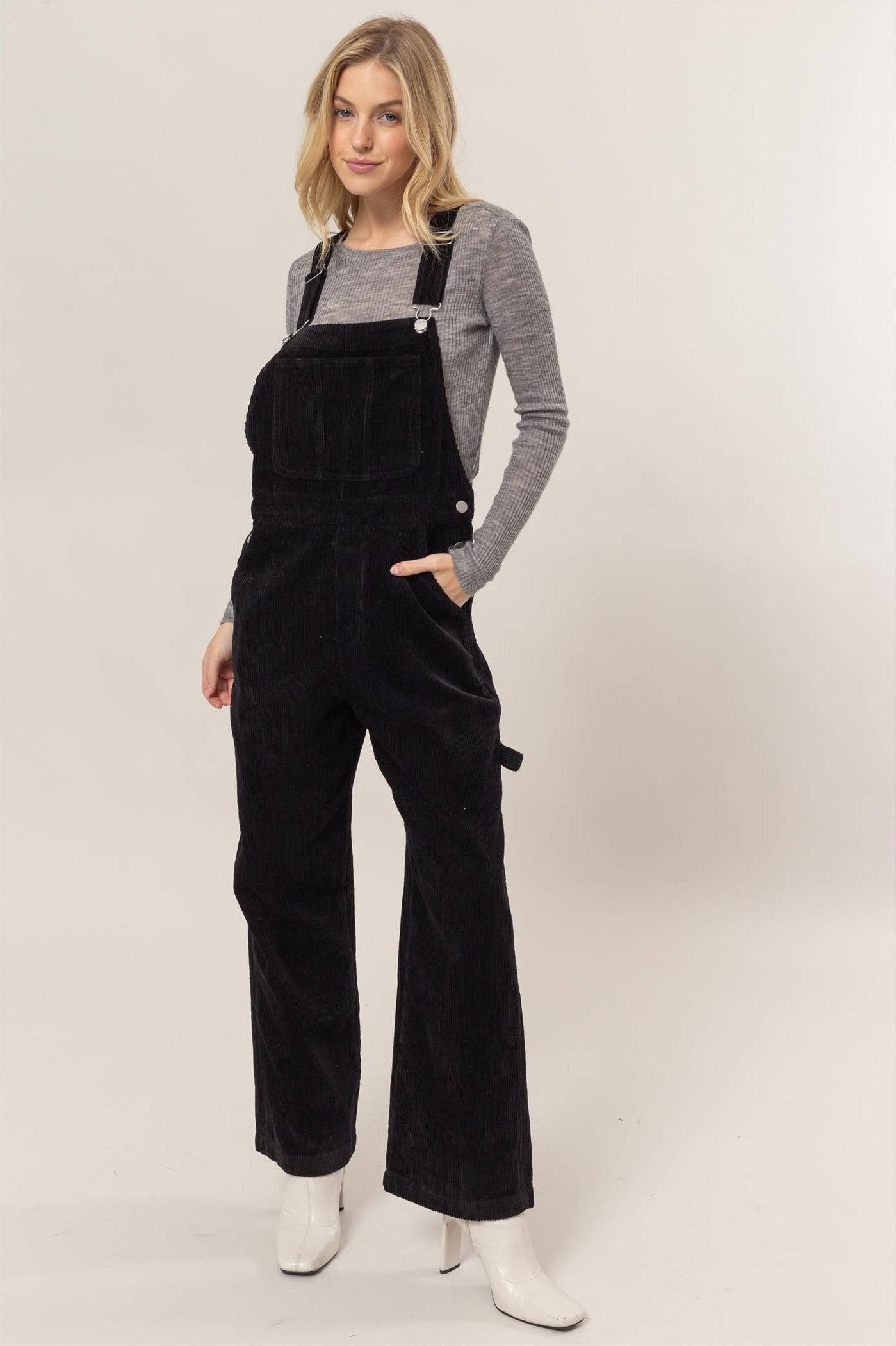 Black Corduroy Gypsy Overalls