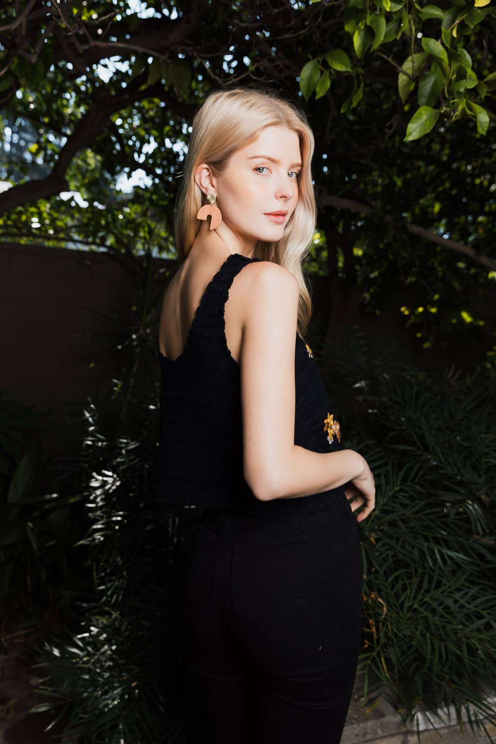 Midnight Blooms Crochet Crop