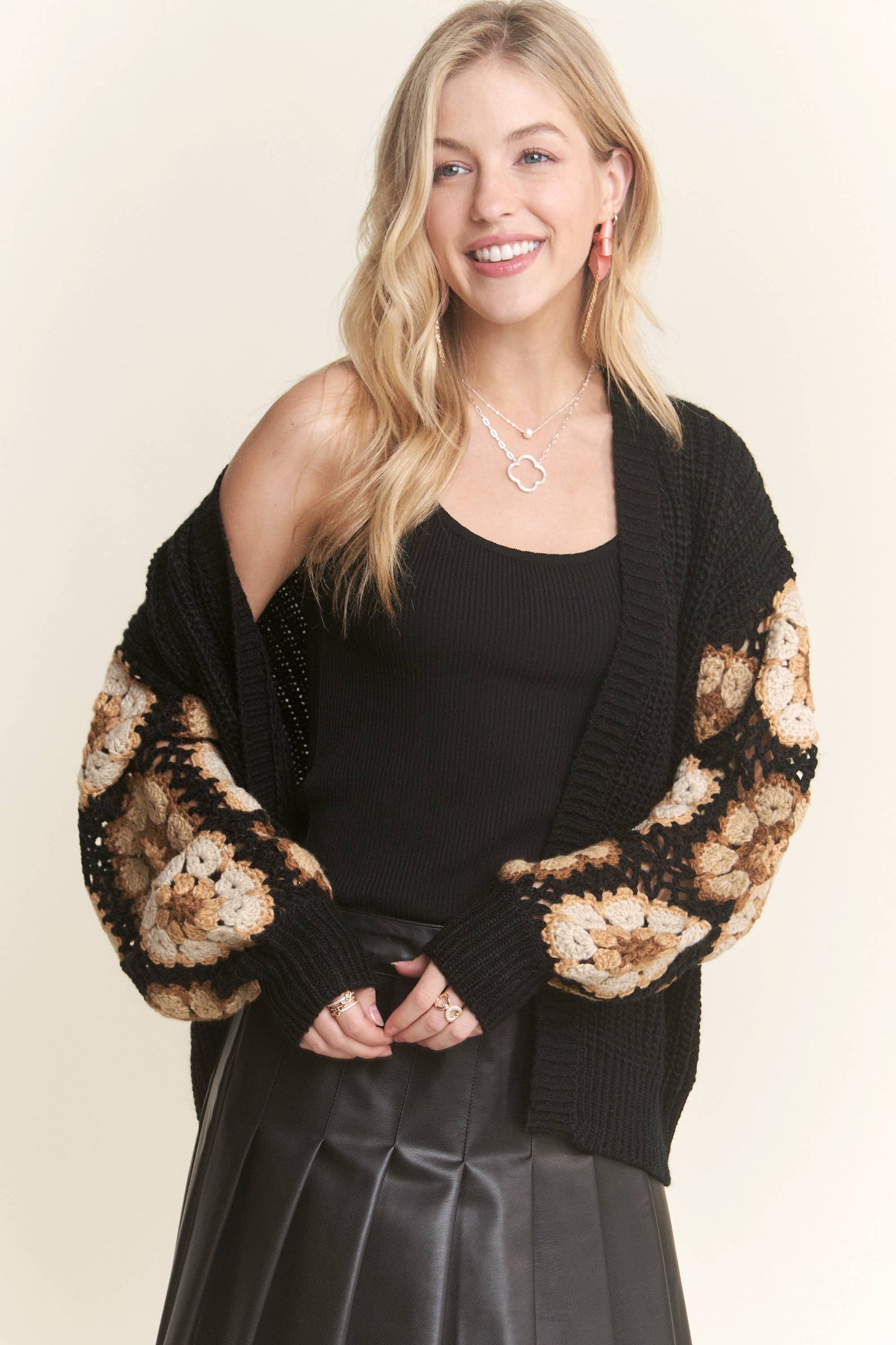 Floral Crochet Gypsy Cardigan