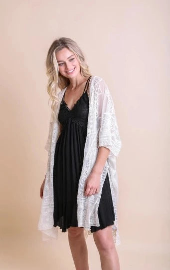 Ivory Mandala Gypsy Kimono