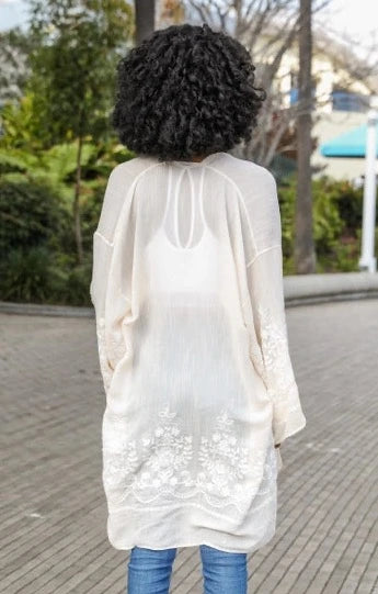 Embroidered Floral Gypsy Kimono