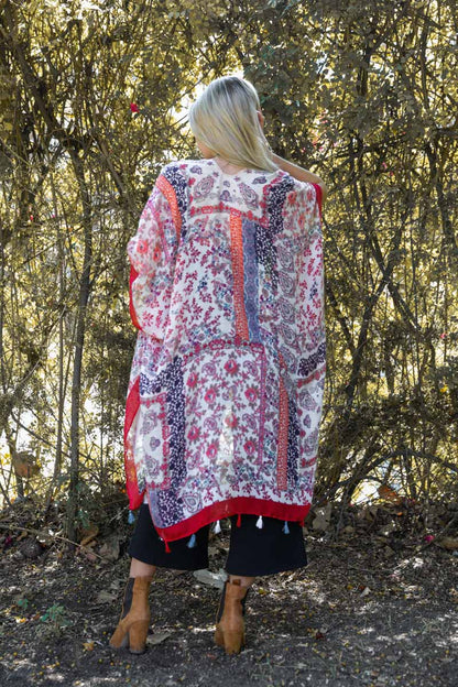 Red Paisley Gypsy Kimono