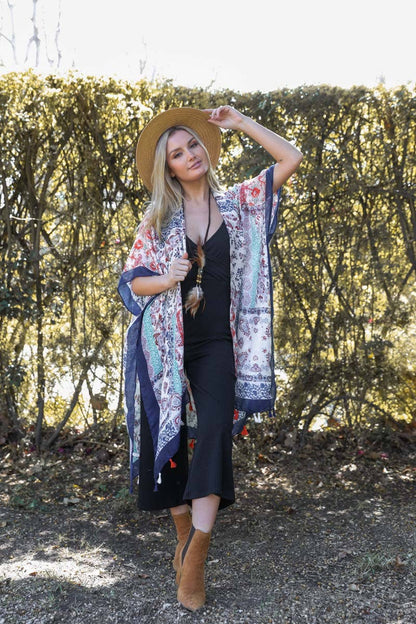 Navy Paisley Gypsy Kimono