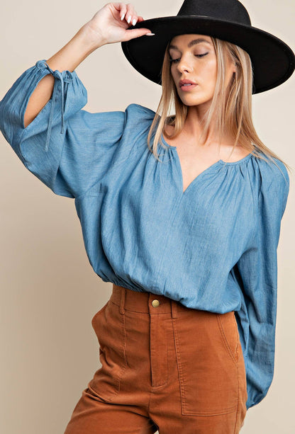 Denim Diamond Gypsy Top