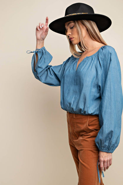 Denim Diamond Gypsy Top