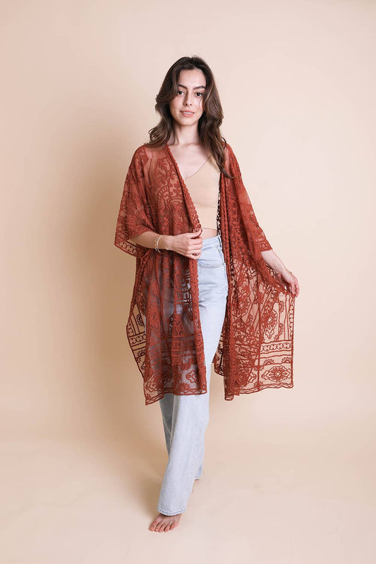 Rusty Mandala Gypsy Kimono