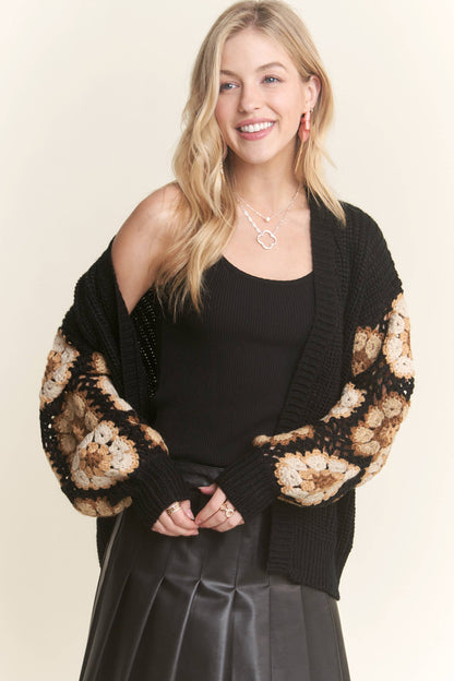 Floral Crochet Gypsy Cardigan