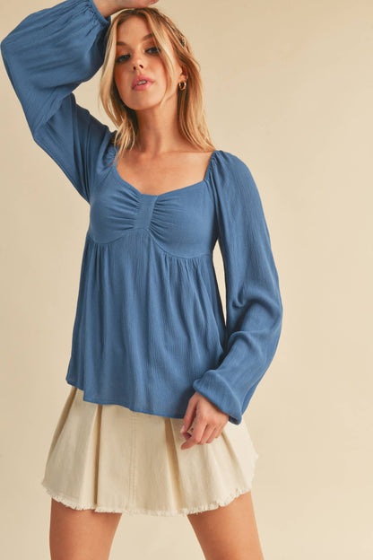 Denim Heart Gypsy Top