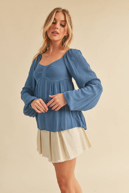 Denim Heart Gypsy Top