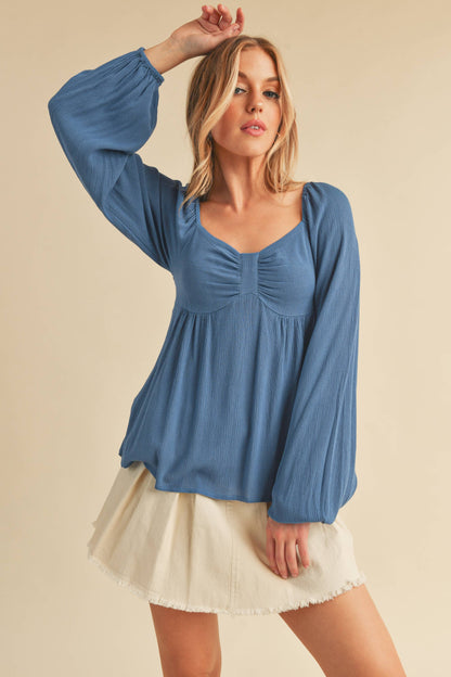 Denim Heart Gypsy Top