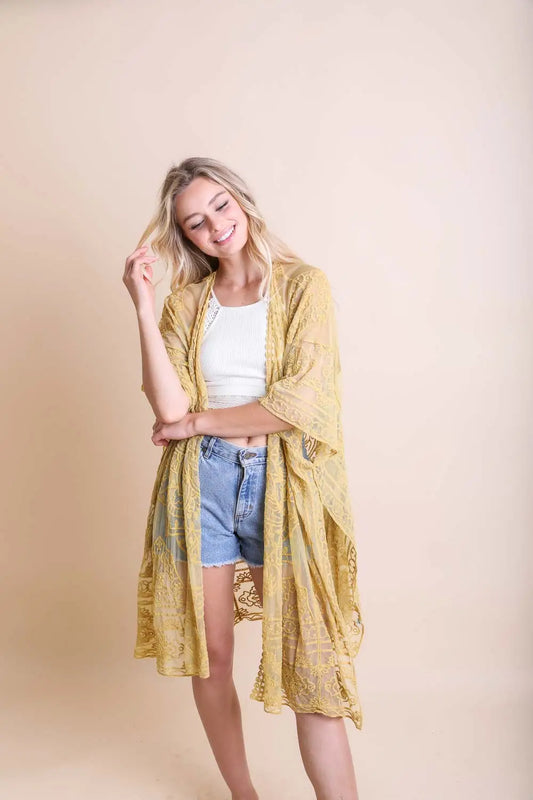 Mustard Mandala Gypsy Kimono