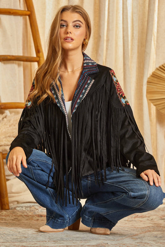 Fringed Aztec Gypsy Jacket